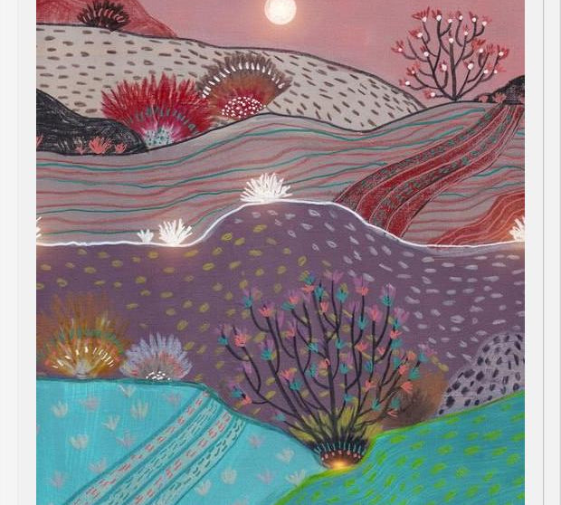 Cuadro Boho Hills And Full Moon