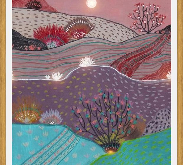 Cuadro Boho Hills And Full Moon