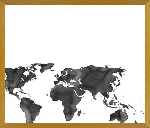 Cuadro Black World Map
