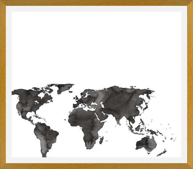 Cuadro Black World Map
