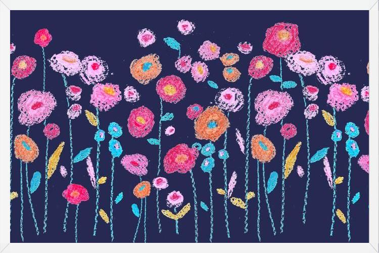 Cuadro crayon flowers