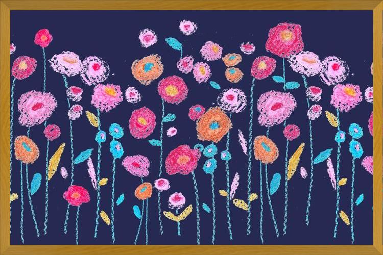 Cuadro crayon flowers