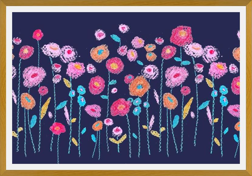 Cuadro crayon flowers