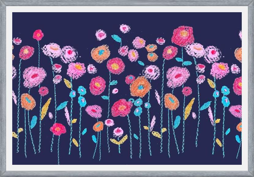 Cuadro crayon flowers