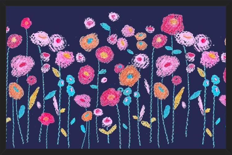 Cuadro crayon flowers