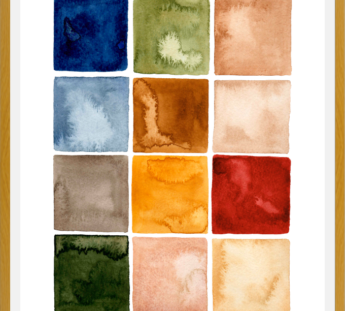 Cuadro Ciudad - Paleta de Colores Acuarela