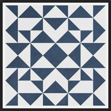 Cuadro Geométrico Elegante Azul y Blanco