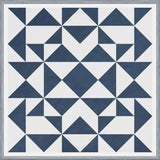Cuadro Geométrico Elegante Azul y Blanco