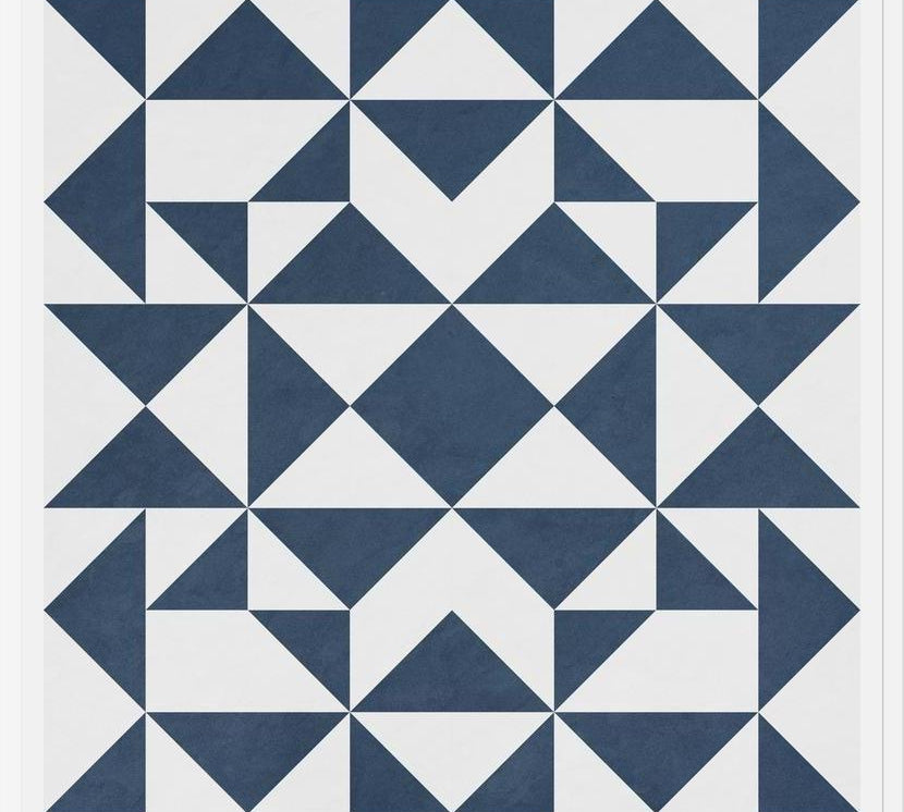 Cuadro Geométrico Elegante Azul y Blanco