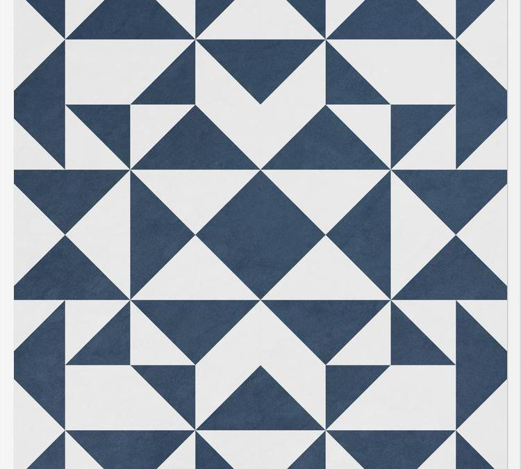 Cuadro Geométrico Elegante Azul y Blanco