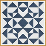 Cuadro Geométrico Elegante Azul y Blanco