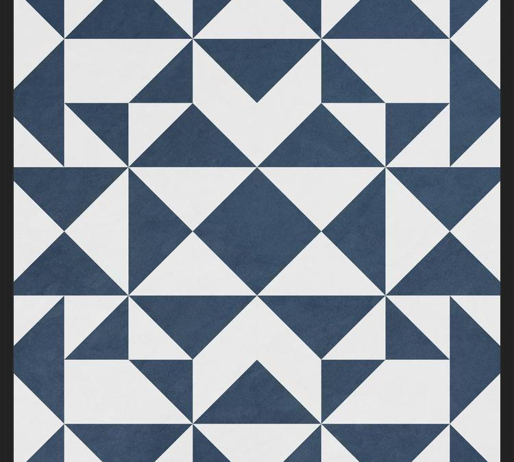 Cuadro Geométrico Elegante Azul y Blanco