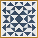 Cuadro Geométrico Elegante Azul y Blanco