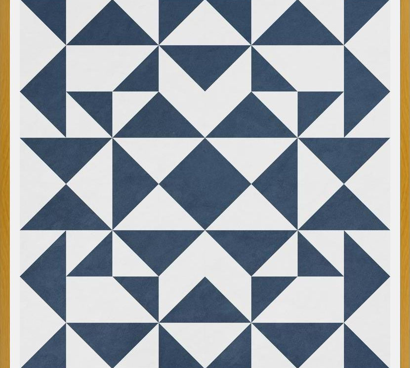 Cuadro Geométrico Elegante Azul y Blanco