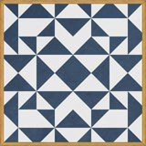 Cuadro Geométrico Elegante Azul y Blanco