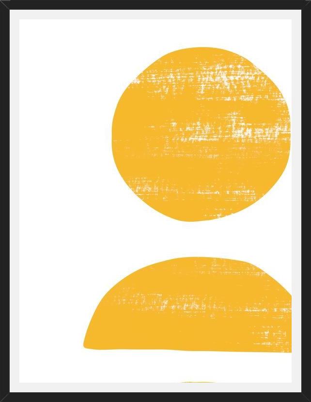 Cuadro Yellow scratched shape