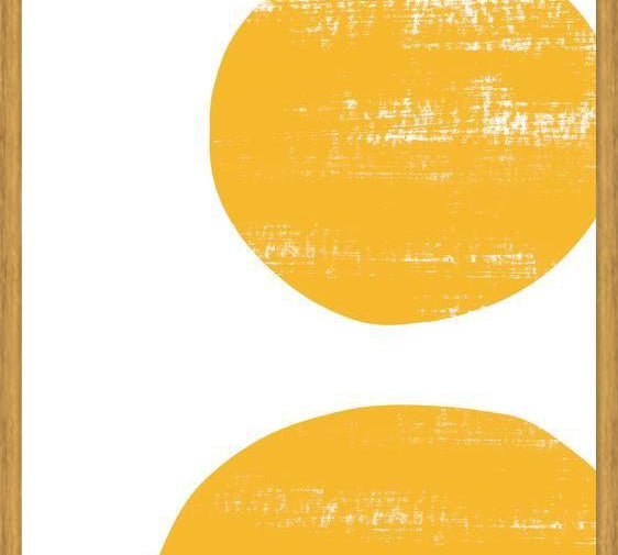 Cuadro Yellow scratched shape