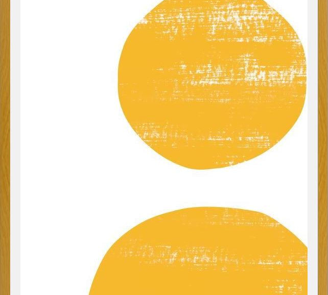 Cuadro Yellow scratched shape