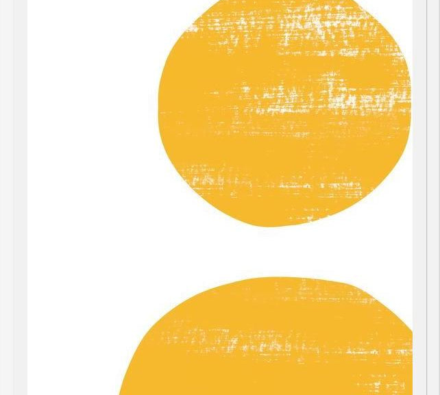Cuadro Yellow scratched shape