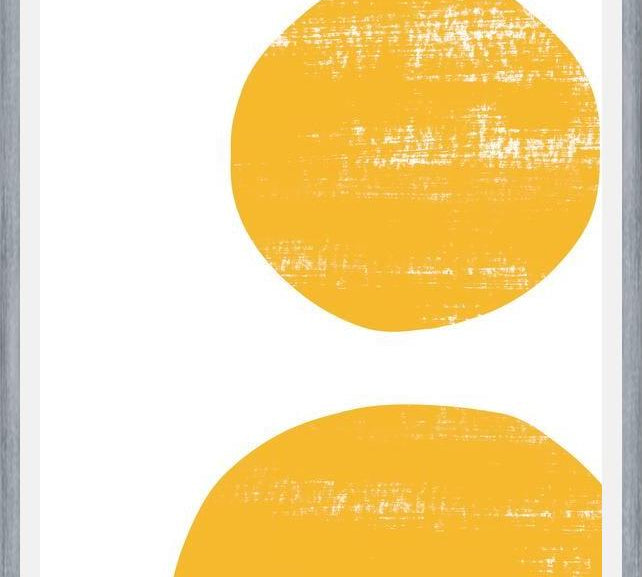 Cuadro Yellow scratched shape