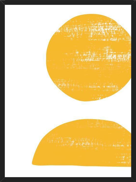Cuadro Yellow scratched shape