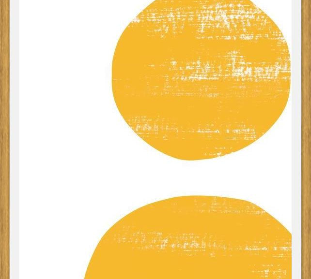 Cuadro Yellow scratched shape