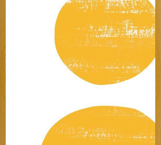 Cuadro Yellow scratched shape