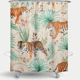 Cortina de Baño Tropical and Tigers