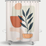 Cortina de Baño Abstract Shapes Floral 1
