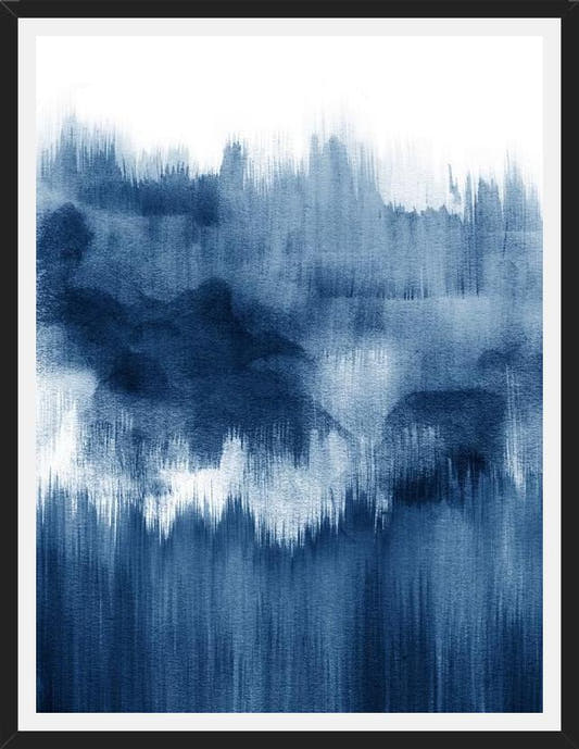 Cuadro Navy blue watercolor brush strokes