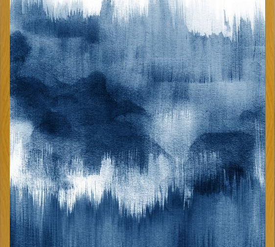 Cuadro Navy blue watercolor brush strokes