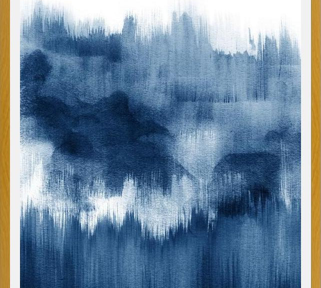 Cuadro Navy blue watercolor brush strokes