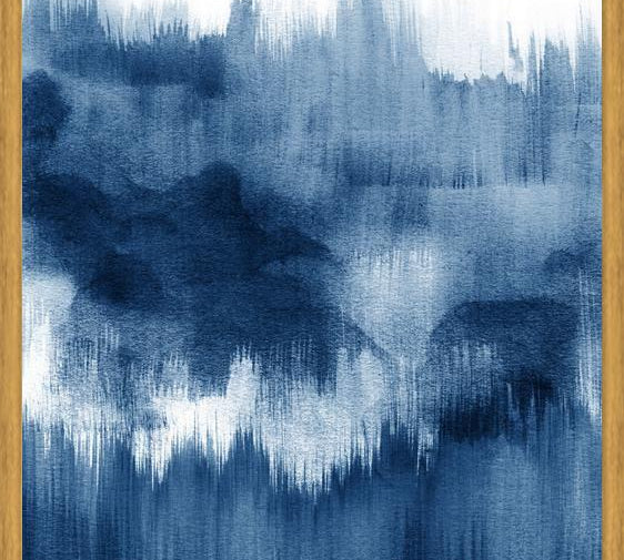 Cuadro Navy blue watercolor brush strokes