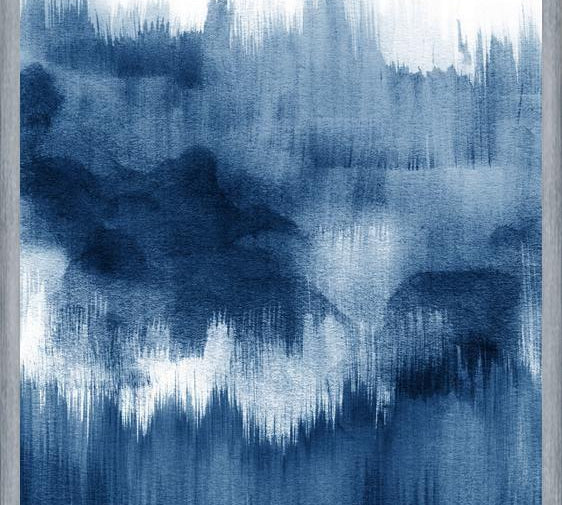 Cuadro Navy blue watercolor brush strokes