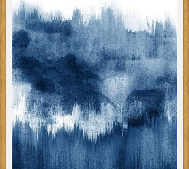 Cuadro Navy blue watercolor brush strokes