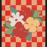 Cuadro Retro Flowers on Checkerboard 02
