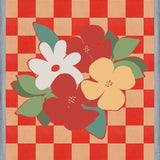 Cuadro Retro Flowers on Checkerboard 02