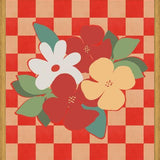 Cuadro Retro Flowers on Checkerboard 02