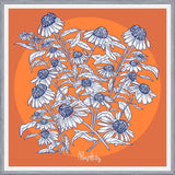 Cuadro Margaritas blue