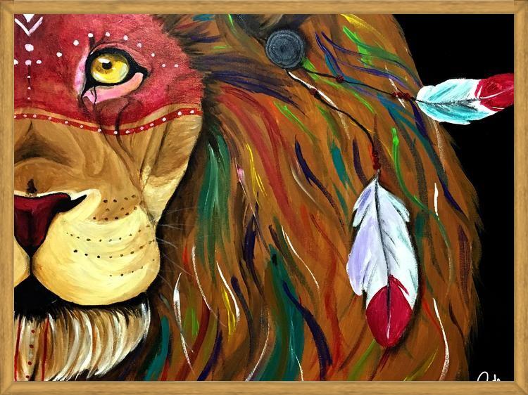 Cuadro leon indio