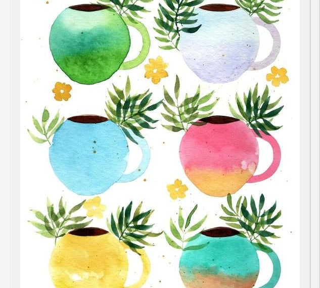 Cuadro Tazas de Colores