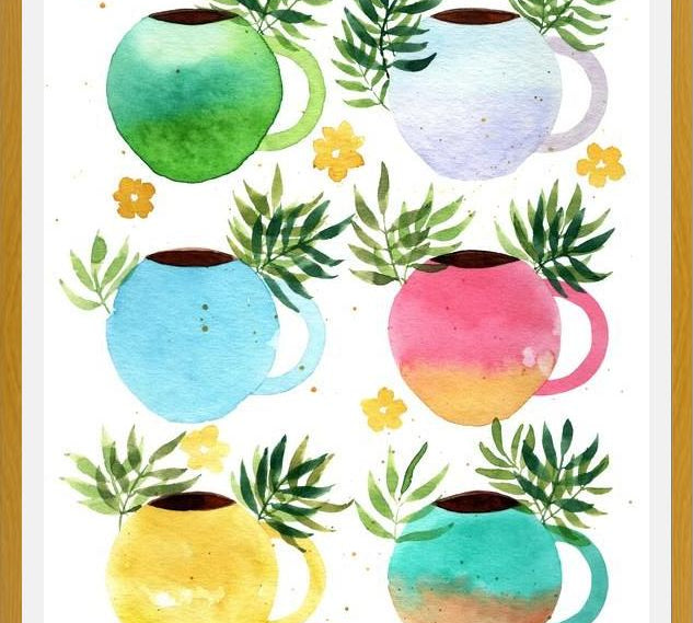 Cuadro Tazas de Colores