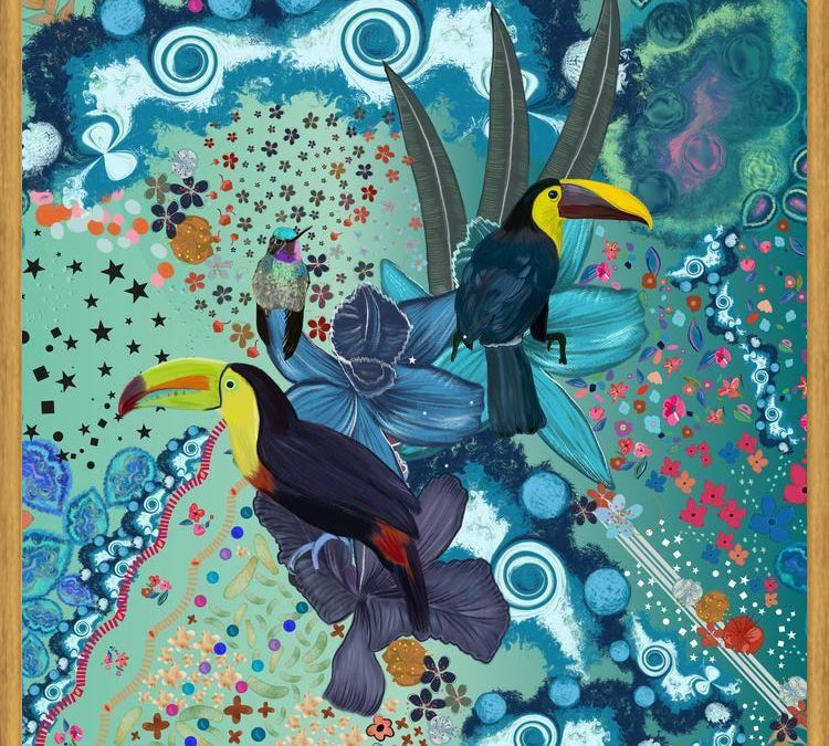 Cuadro Toucan and hummingbird