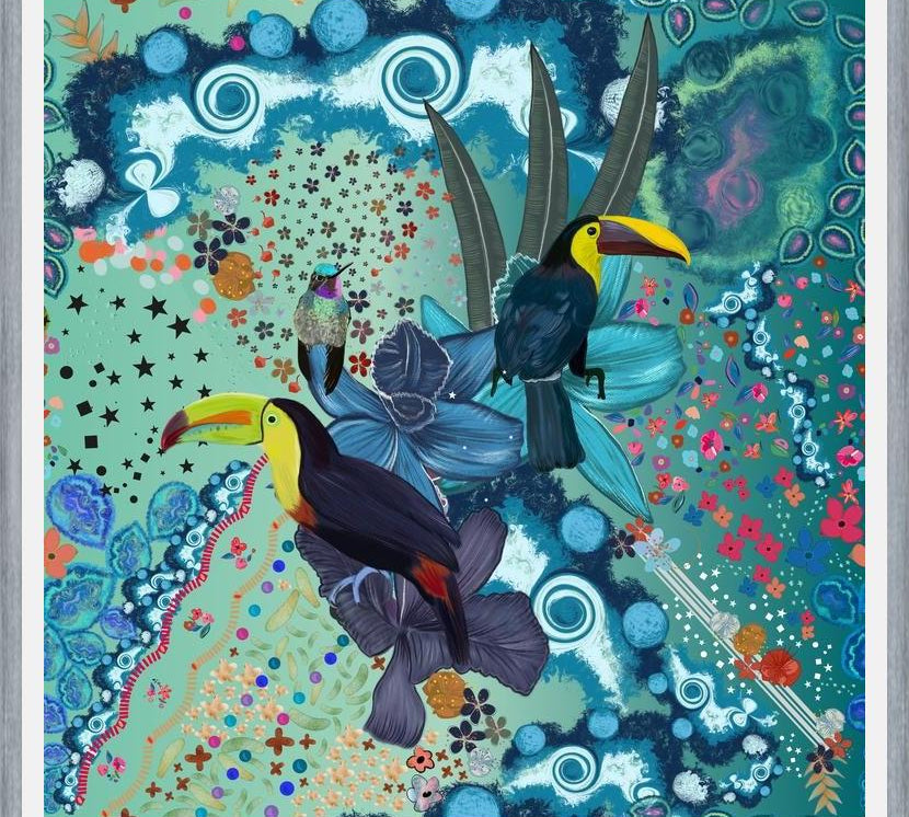 Cuadro Toucan and hummingbird