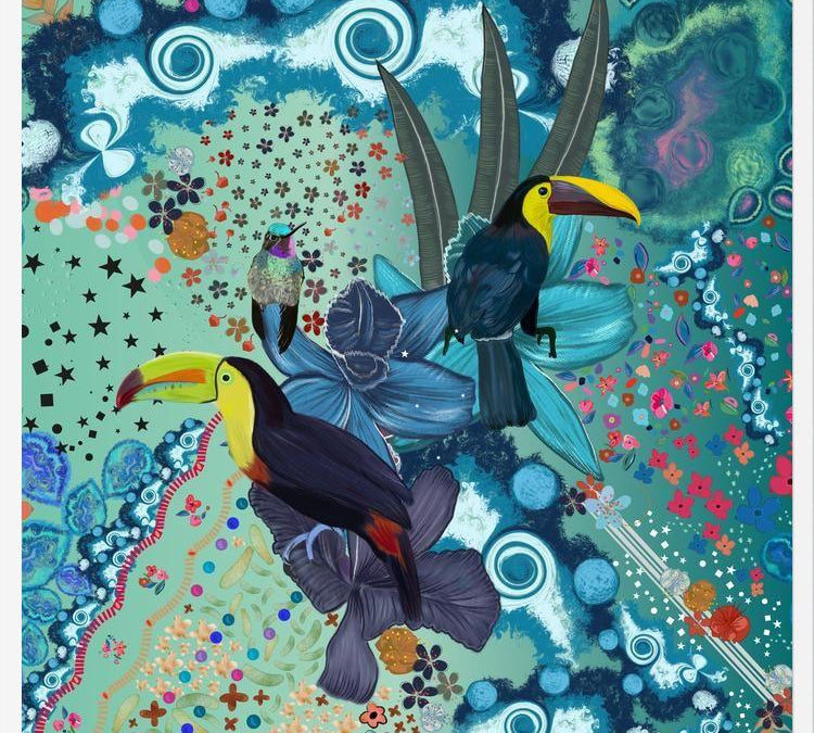 Cuadro Toucan and hummingbird