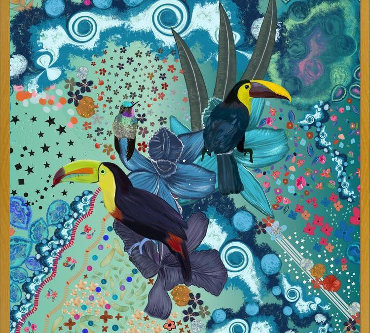 Cuadro Toucan and hummingbird