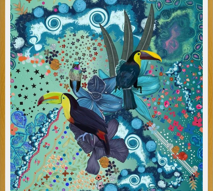 Cuadro Toucan and hummingbird