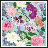 Cuadro Orchid, succulent and roses colorful pattern