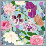 Cuadro Orchid, succulent and roses colorful pattern