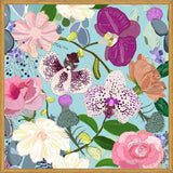 Cuadro Orchid, succulent and roses colorful pattern